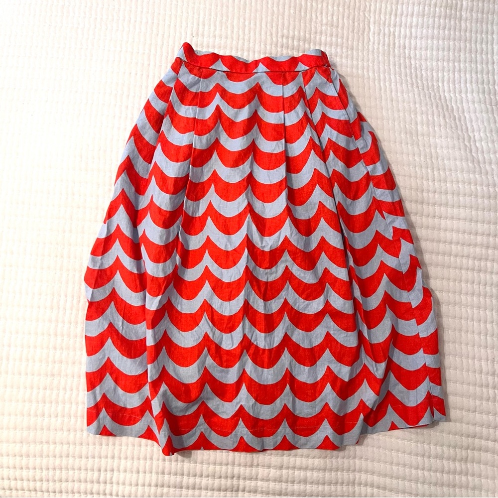 Marimekko x Uniqlo wave print linen maxi skirt